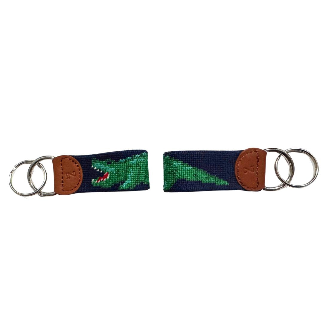 Alligator Golf Needlepoint Key fob