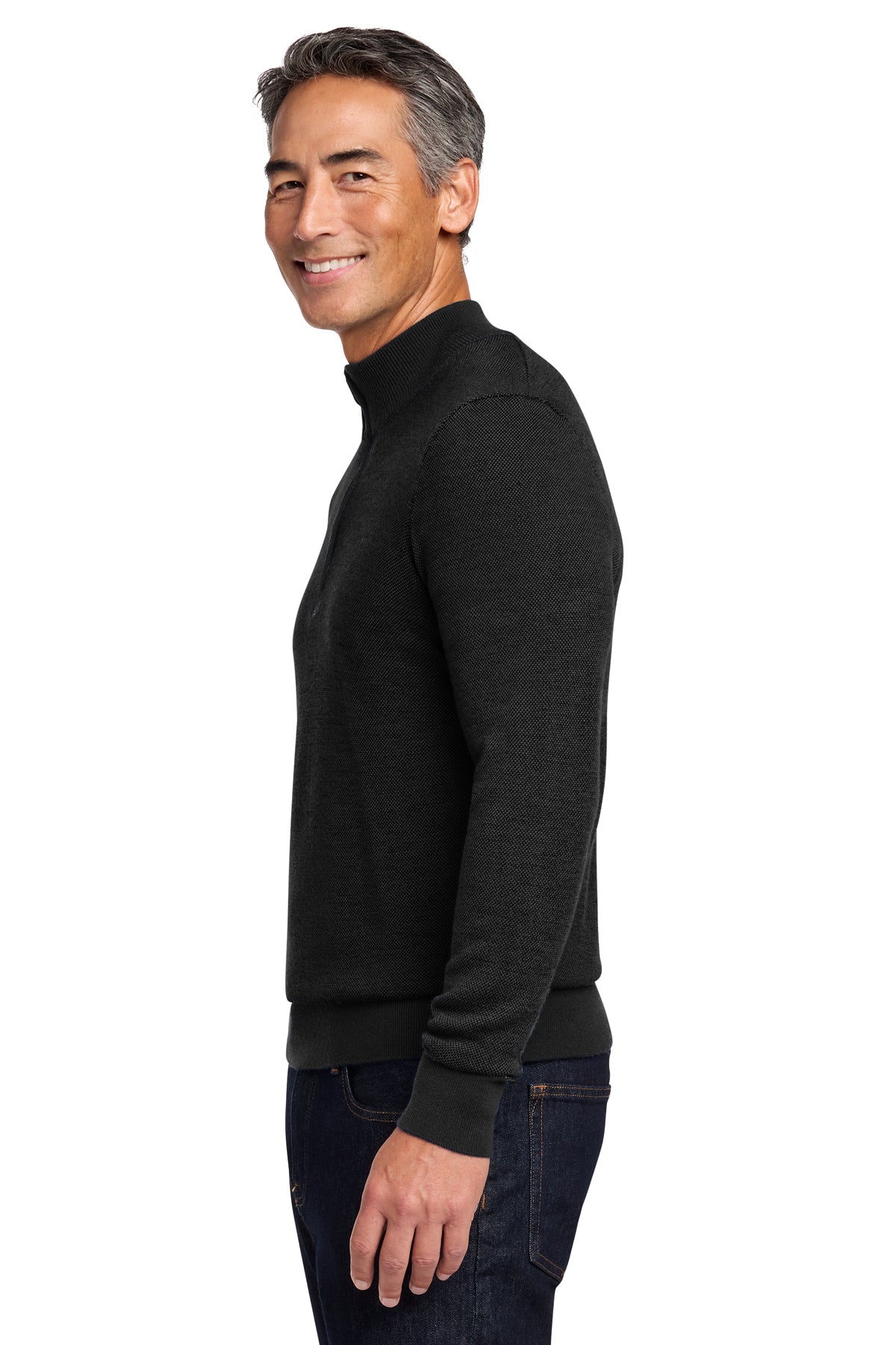 Brooks Brothers® Washable Merino Birdseye 1/4-Zip Sweater