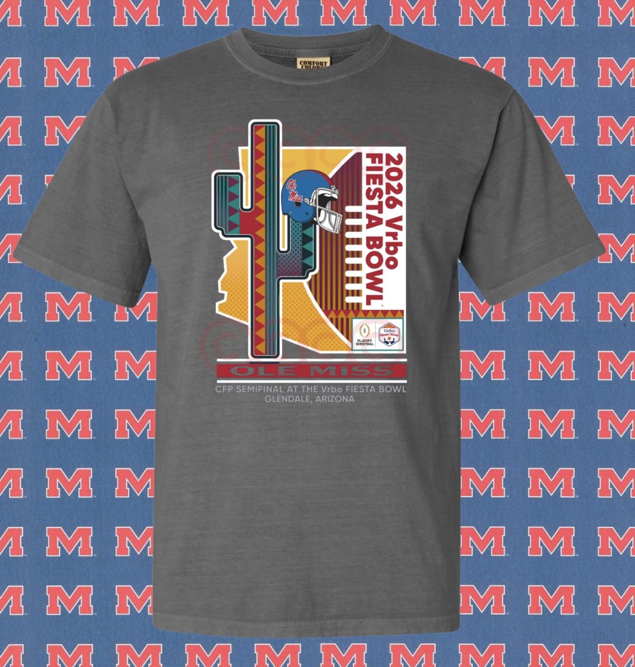 Retro Ole Miss Rebels 2026 Fiesta Bowl Shirt | CFP Semifinal Tee | Ole Miss Football Playoff Shirt | Arizona Bowl Game Shirt 3