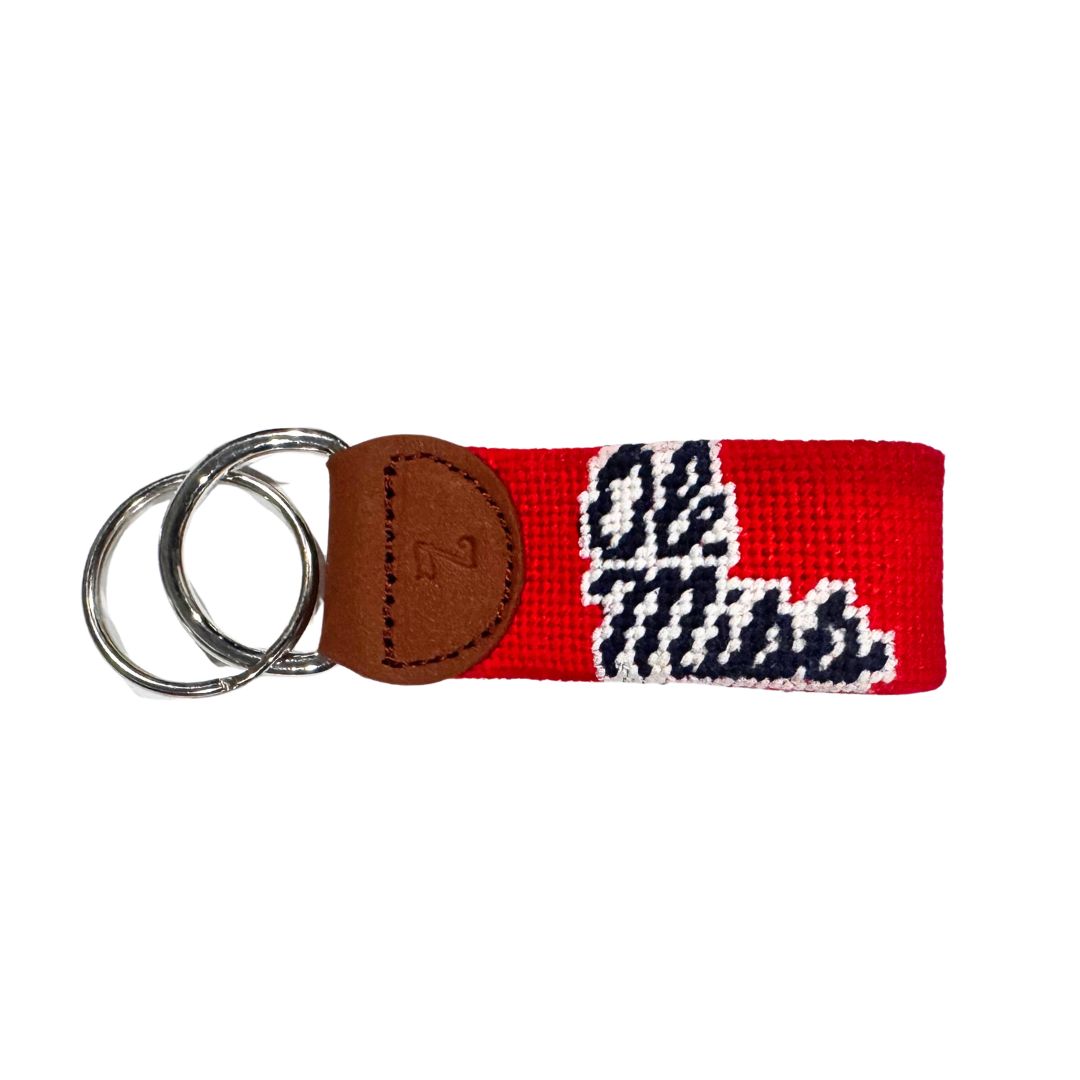 Ole Miss Needlepoint Key fob
