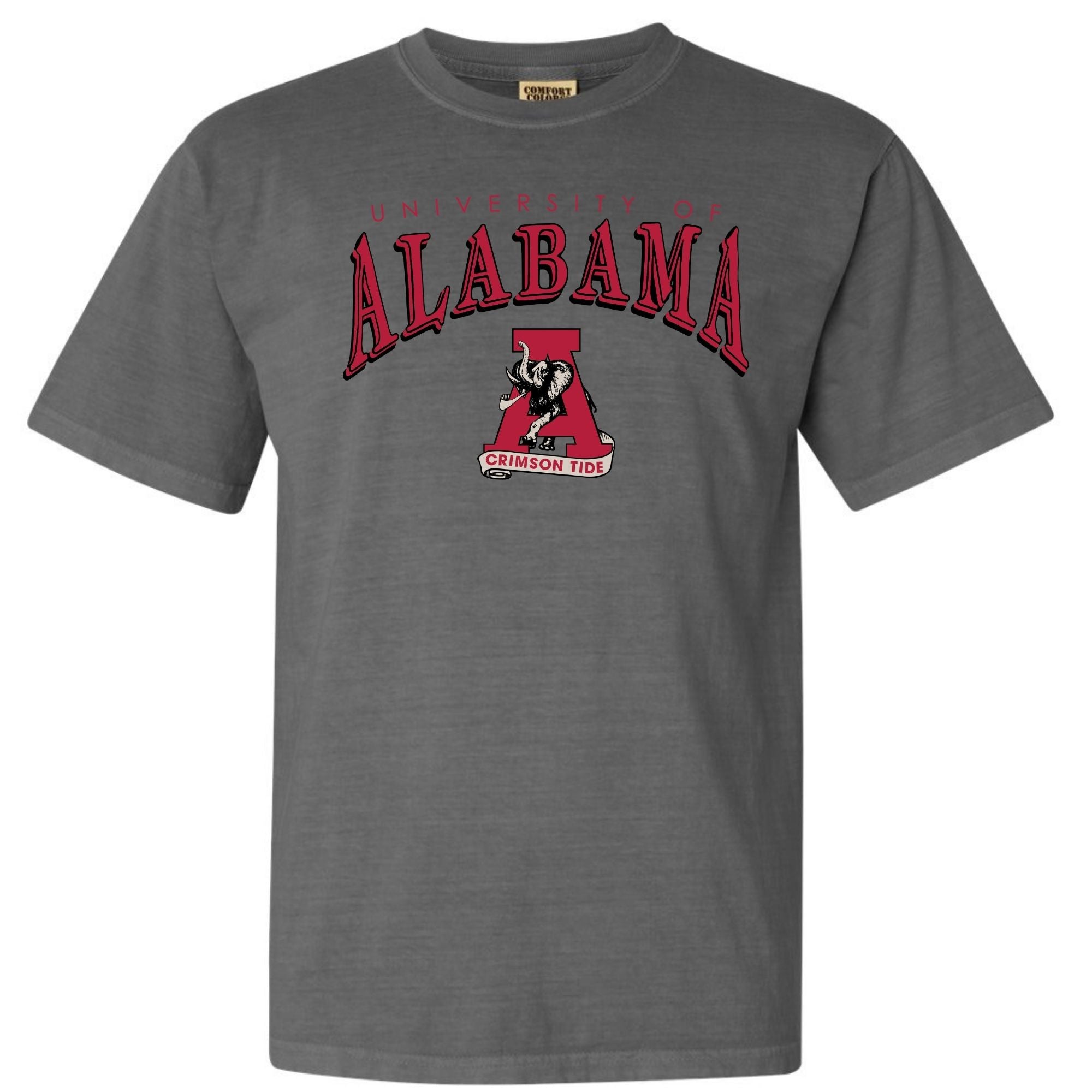 Alabama Crimson Tide Vintage Mascot Tee – University of Alabama Retro Graphic T-Shirt grey comfort colors 