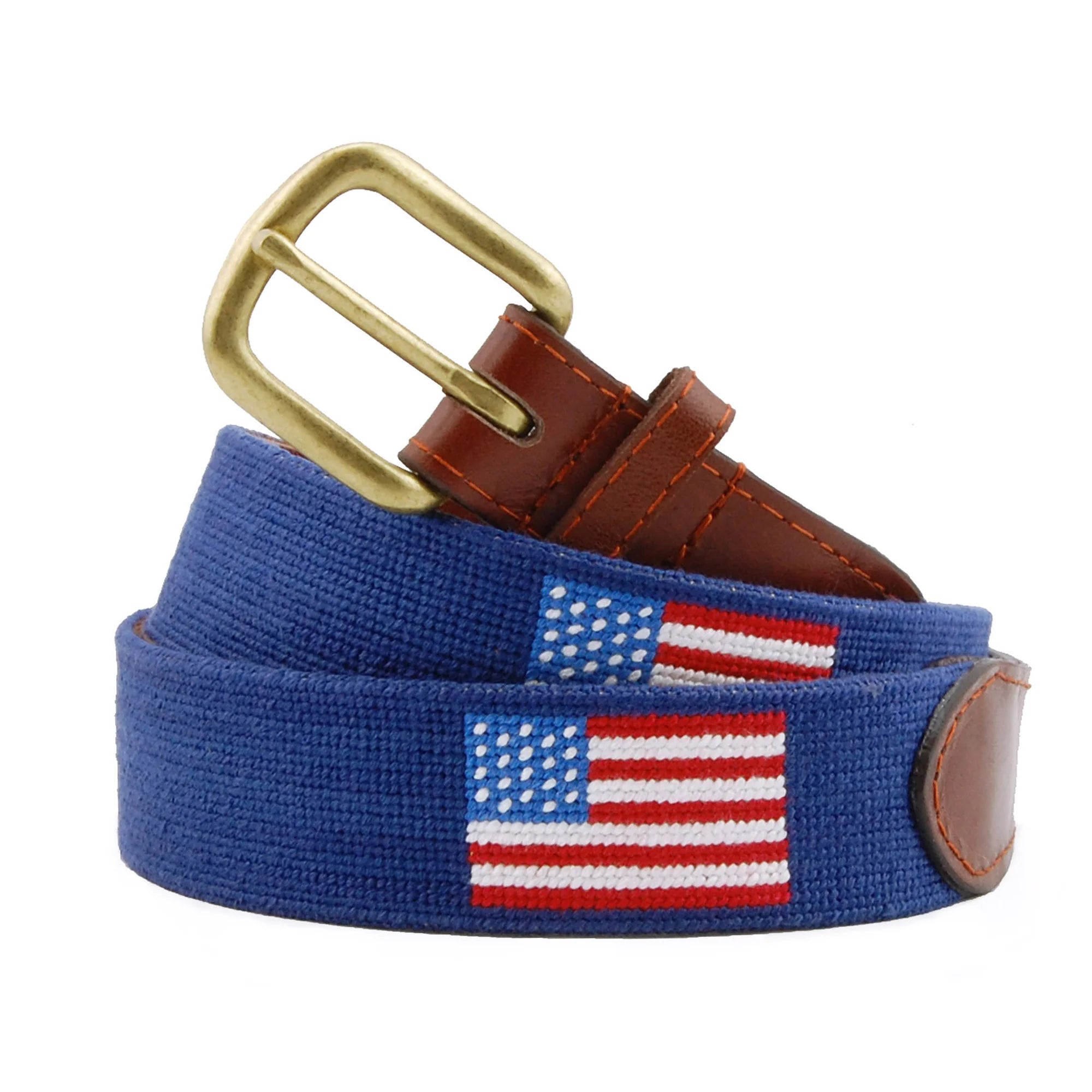 American Flag Needlepoint Belt (Classic Navy)