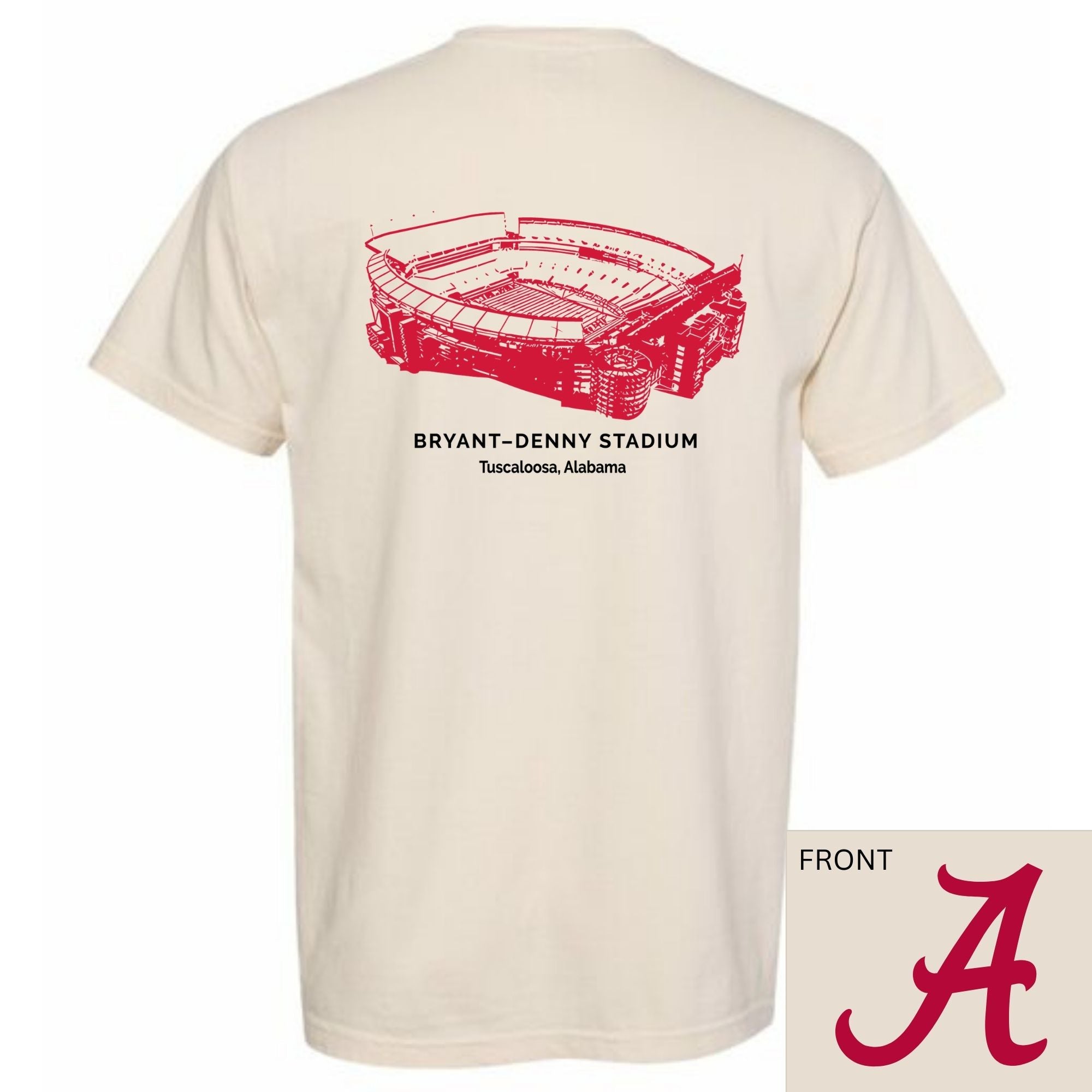 Bryant Denny Stadium Shirt ivory comfort colors alabama vintage shirt 
