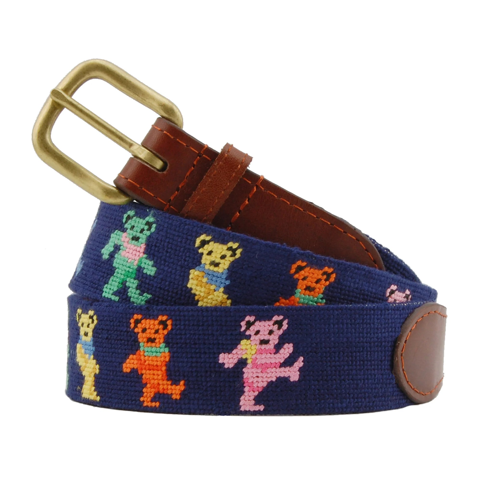 Dancing Bears Needlepoint Belt