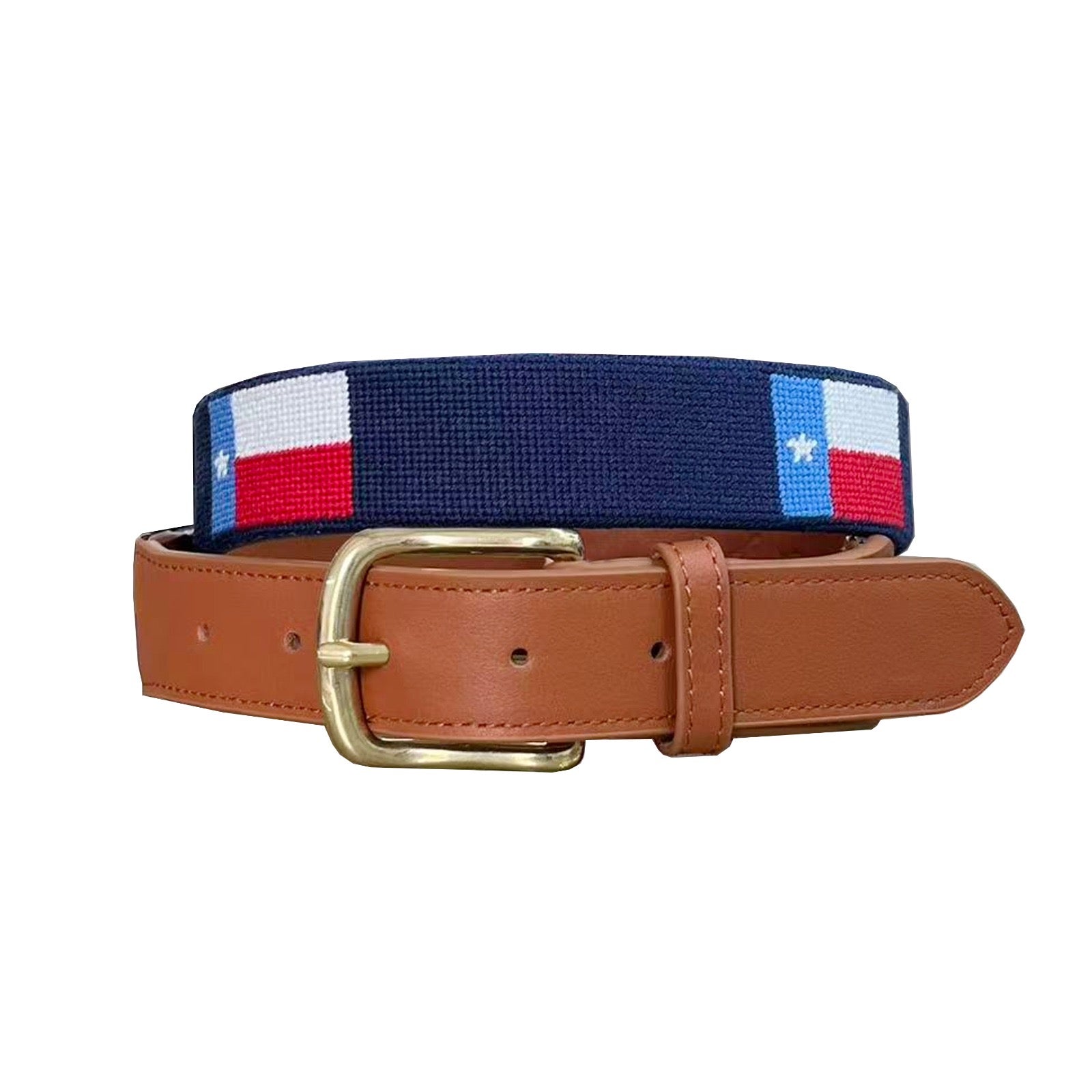 Texas Flag Needlepoint Belt (Navy)