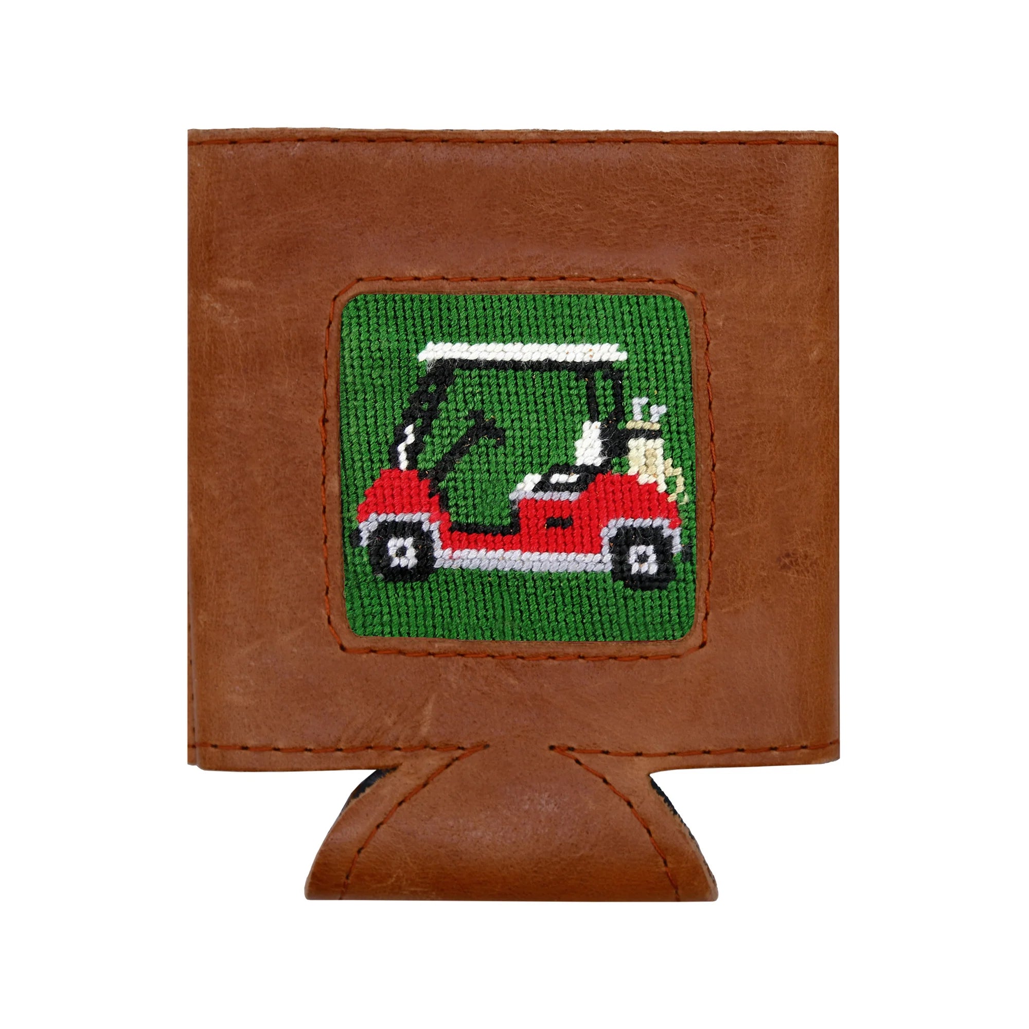 Golf Cart- Needlepoint Can Cooler