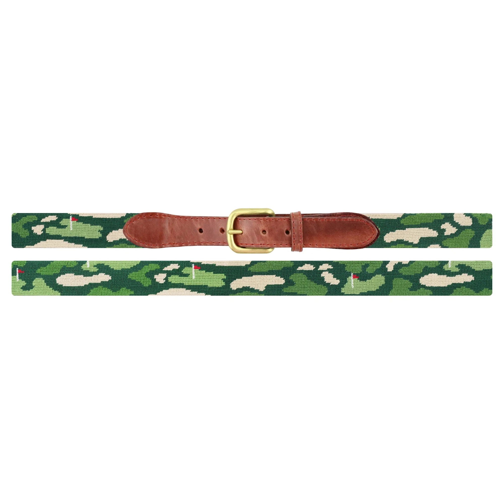 Golf Needlepoint Belt | Hand-Stitched Needlepoint Leather Belt