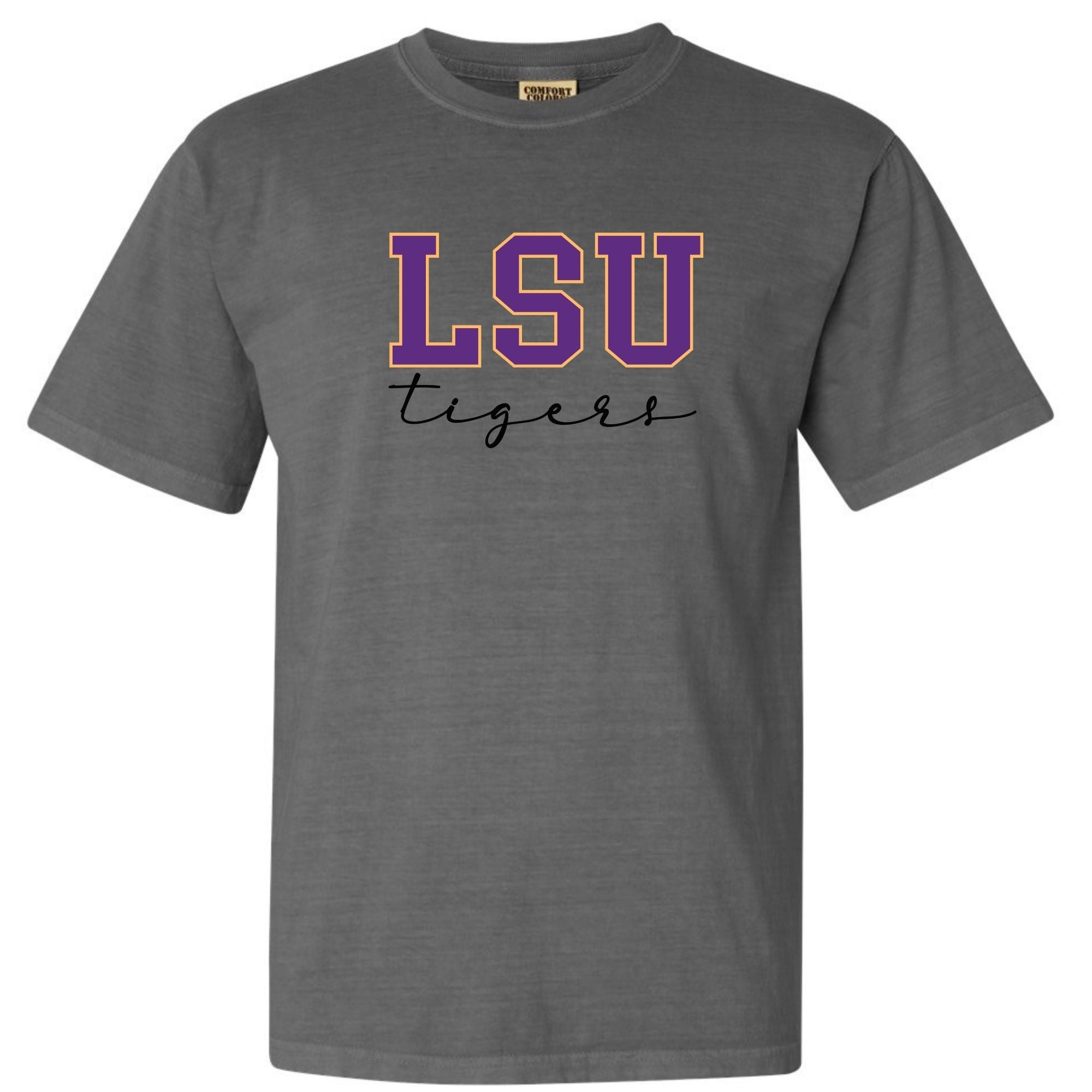 LSU Tigers Script Tee – Classic Purple & Gold Louisiana Spirit Shirt comfort color tshirt Louisiana 