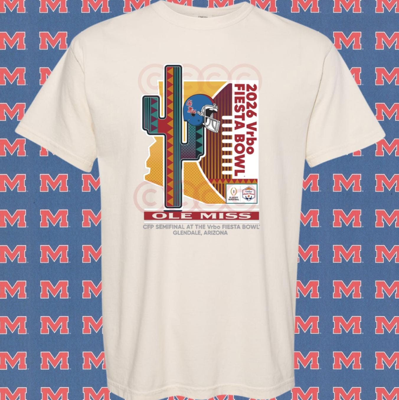 Retro Ole Miss Rebels 2026 Fiesta Bowl Shirt | CFP Semifinal Tee | Ole Miss Football Playoff Shirt | Arizona Bowl Game Shirt