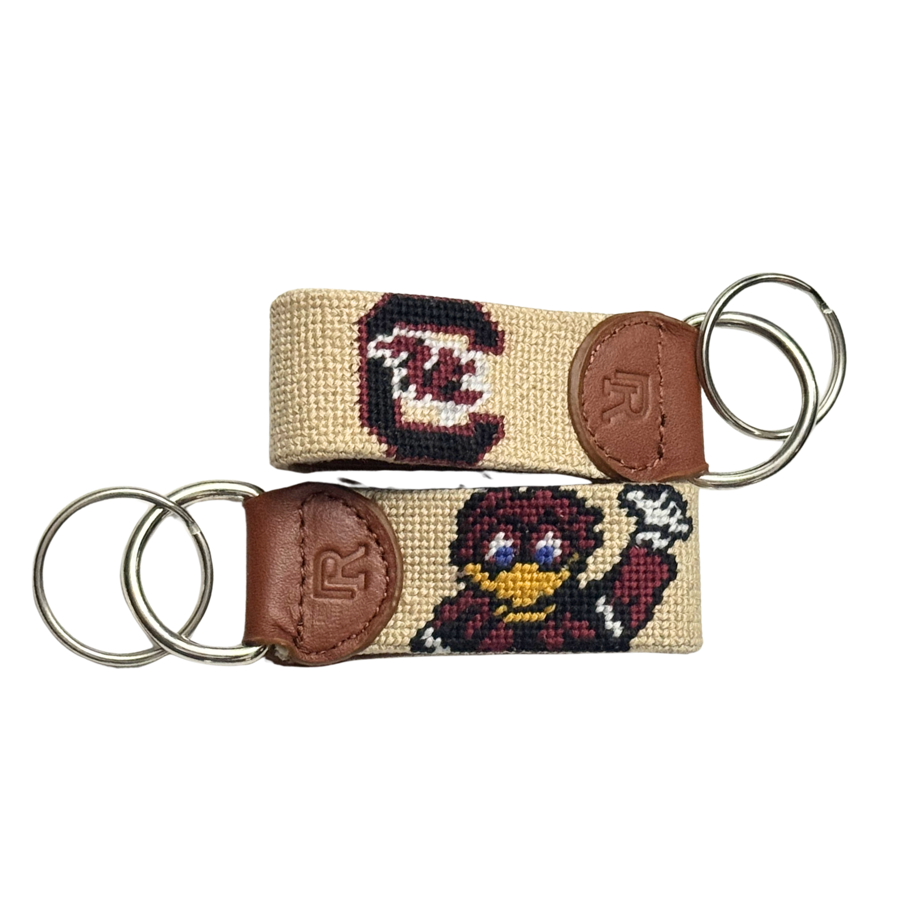 South Carolina Gamecocks Needlepoint Key Fob Keychain USC