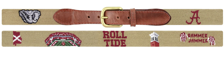 alabama belt, roll tide belt, crimson tide needlepoint belt, sec belt, college football belt, alabama game day, bama fans, rammer jammer belt, bryant denny stadium, alumni gift, mens needlepoint belt, womens needlepoint belt, leather needlepoint belt, southern style belt, collegiate accessories, tailgate outfit, graduation gift, gift for dad, gift for boyfriend, christmas gift for him, rowdy rebs
