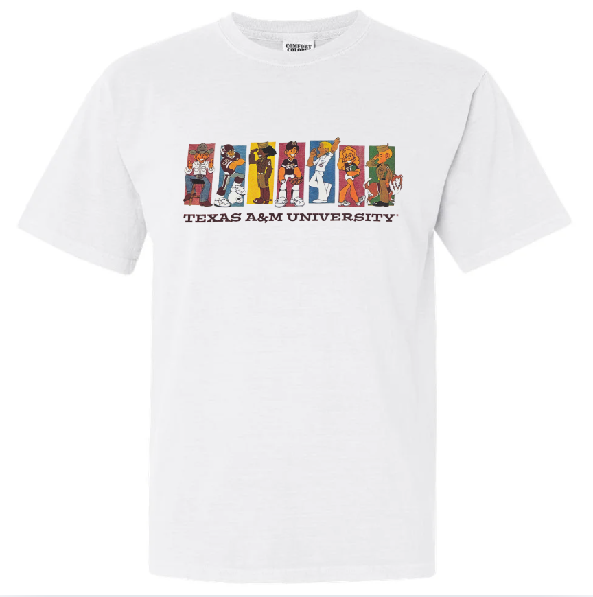 Texas A&M Vintage Mascot Graphic T-Shirt | Aggies Retro Game Day Shirt | Texas A&M University Comfort Tee