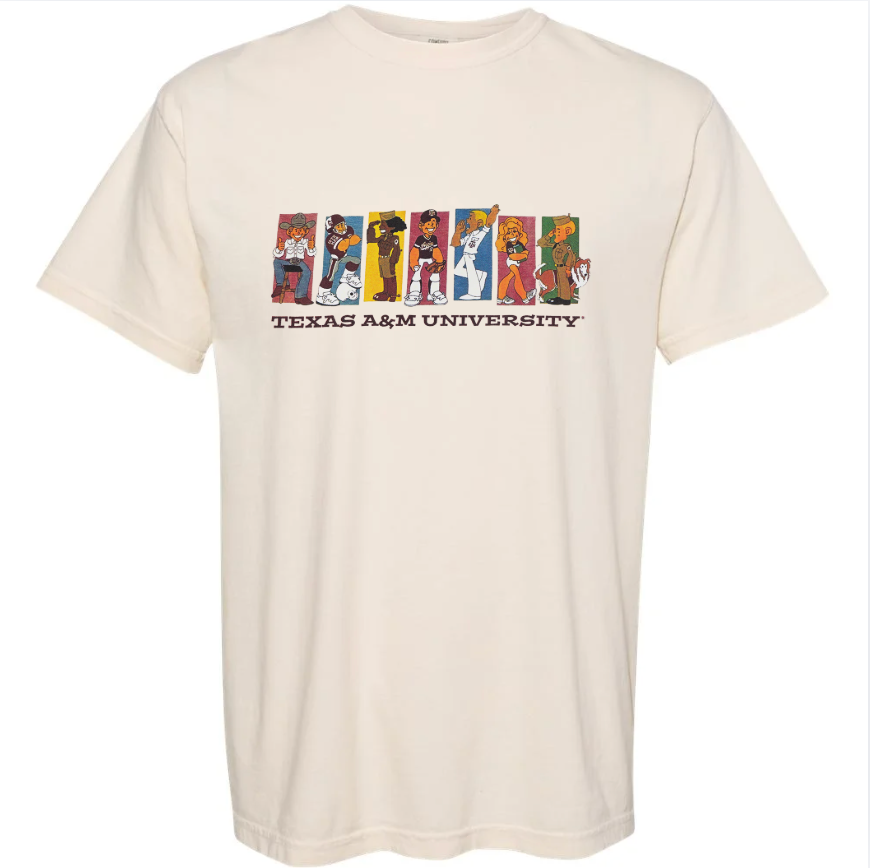 Texas A&M Vintage Mascot Graphic T-Shirt | Aggies Retro Game Day Shirt | Texas A&M University Comfort Tee