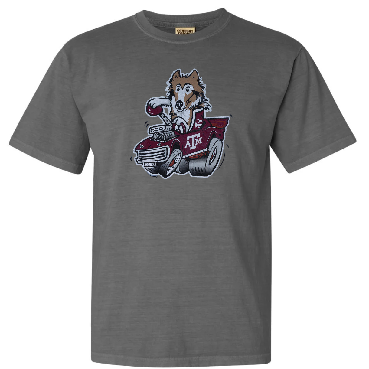 Texas A&M Aggies Vintage Mascot Car T-Shirt | Retro Aggie Game Day Shirt | Texas A&M Comfort Colors Tee