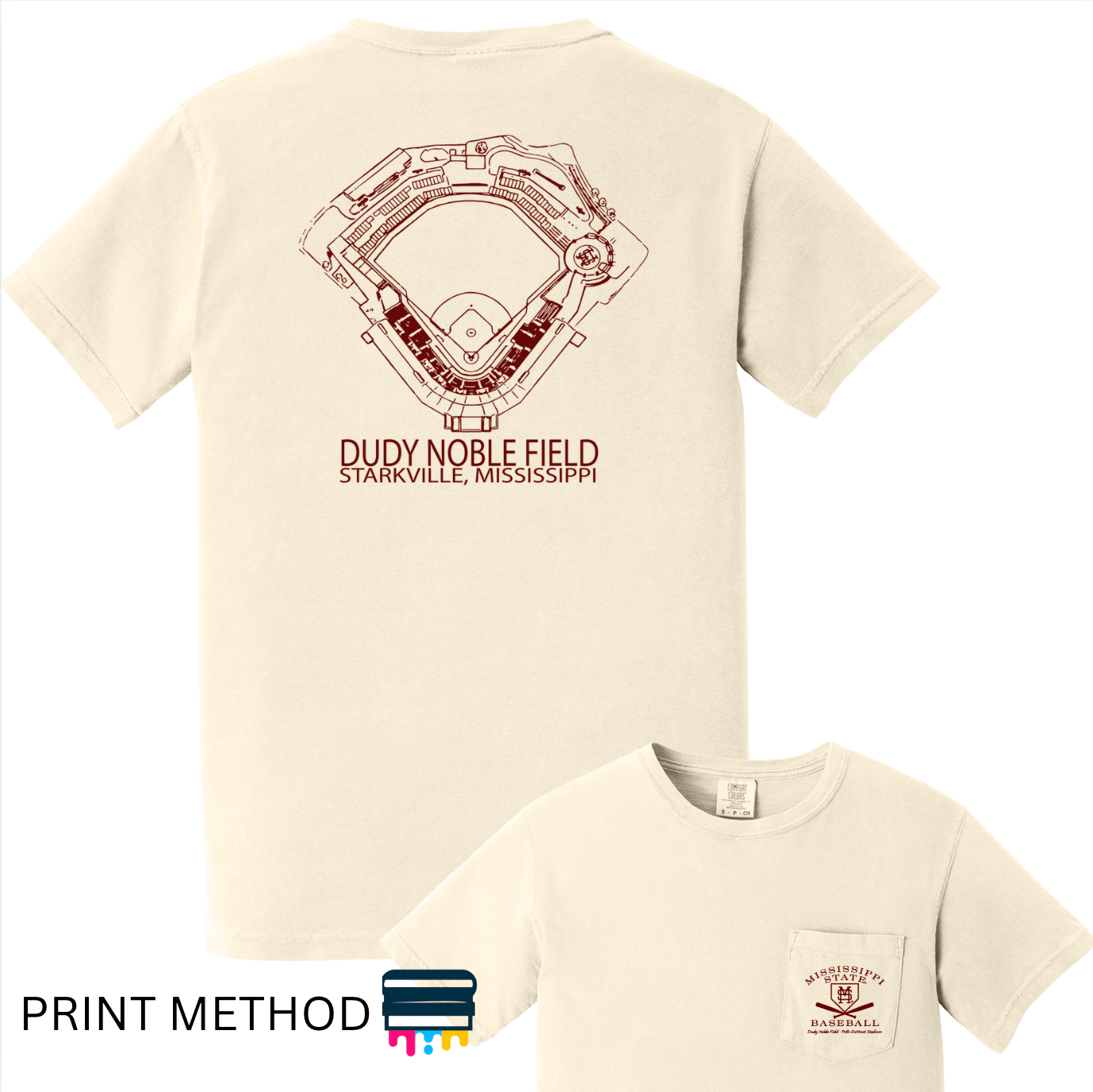 Dudy Noble Field Stadium Blueprint Shirt | Mississippi State Baseball Tee | Starkville Game Day Shirt