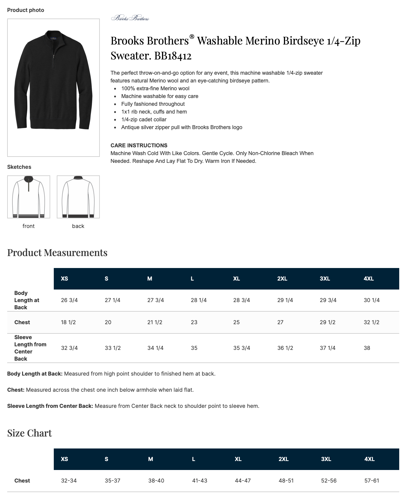 Brooks Brothers® Washable Merino Birdseye 1/4-Zip Sweater
