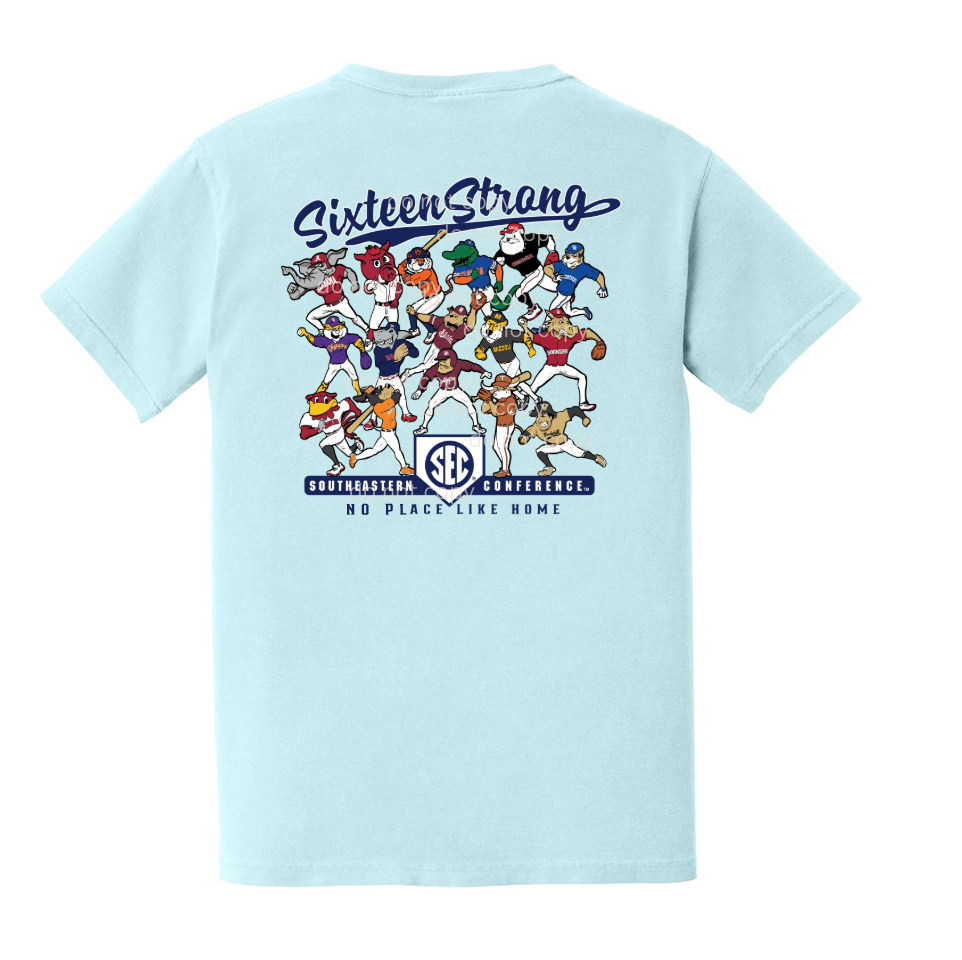 Sixteen Strong SEC Mascot Baseball - Comfort Colors Tee
