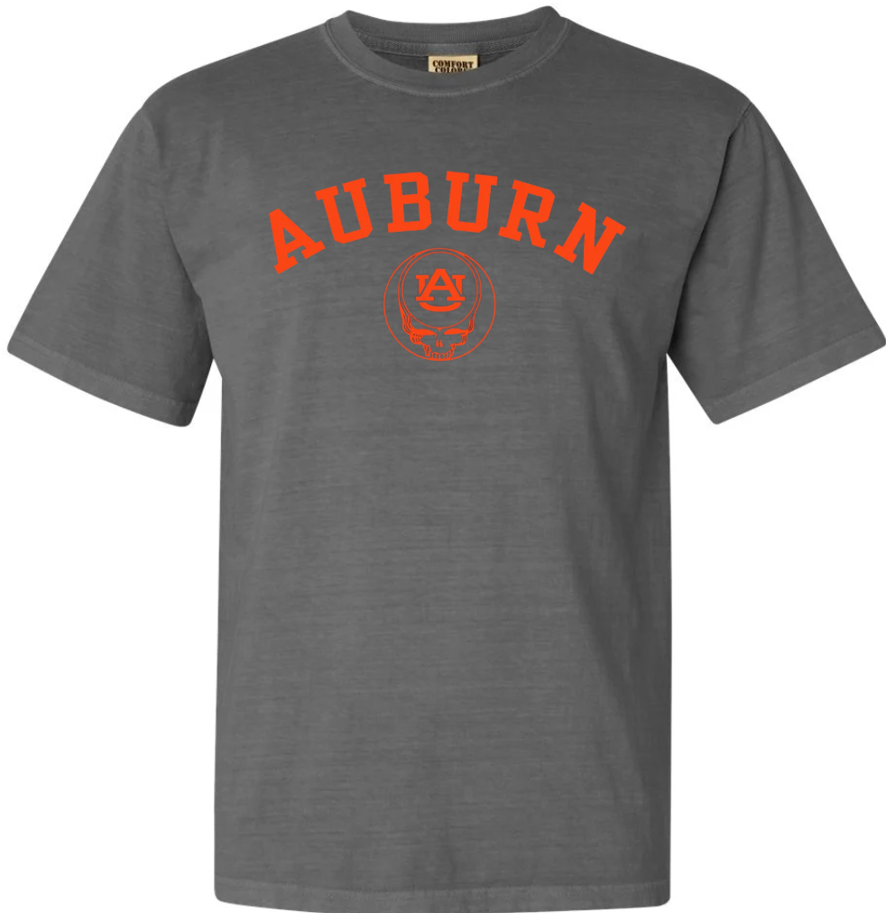 Auburn Tigers T-Shirt: Vintage Skull Design, Comfort Colors Tee