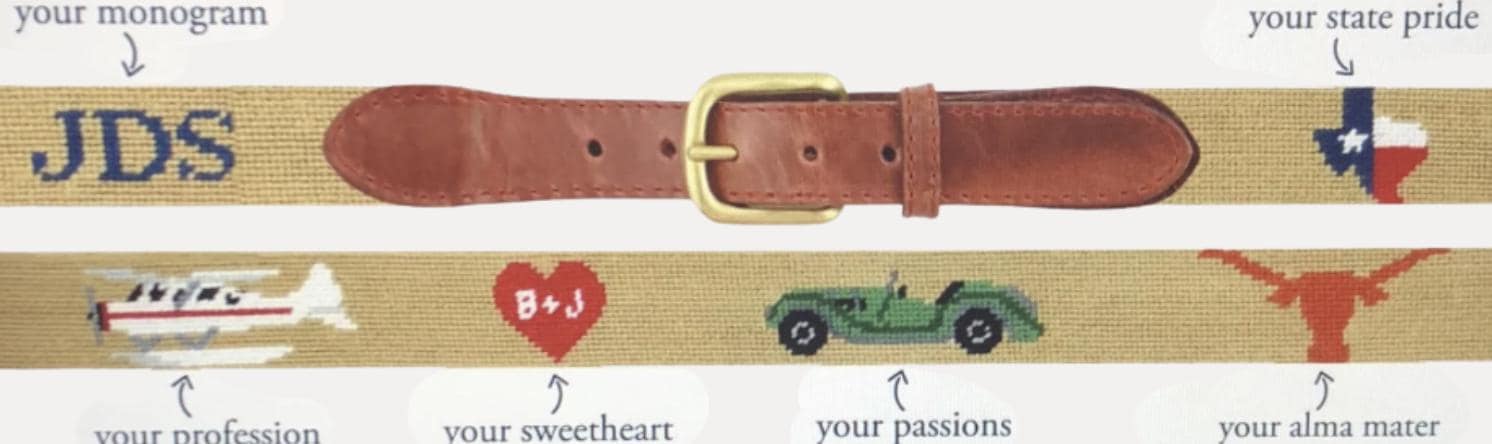 CUSTOM NEEDLEPOINT BELT -