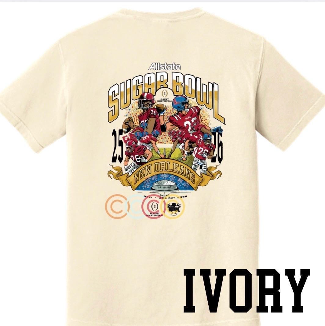 Sugar Bowl Football Shirt 2025 | New Orleans College Football Tee | Game Day Sugarbowl Game Shirt | Vintage Style Fan Tee