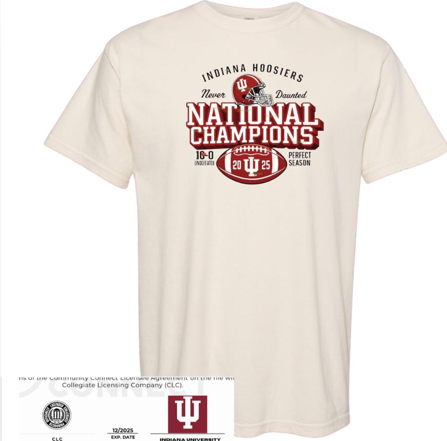 Indiana Hoosiers 2025 National Champions Tee | IU Football| HOOSIERS