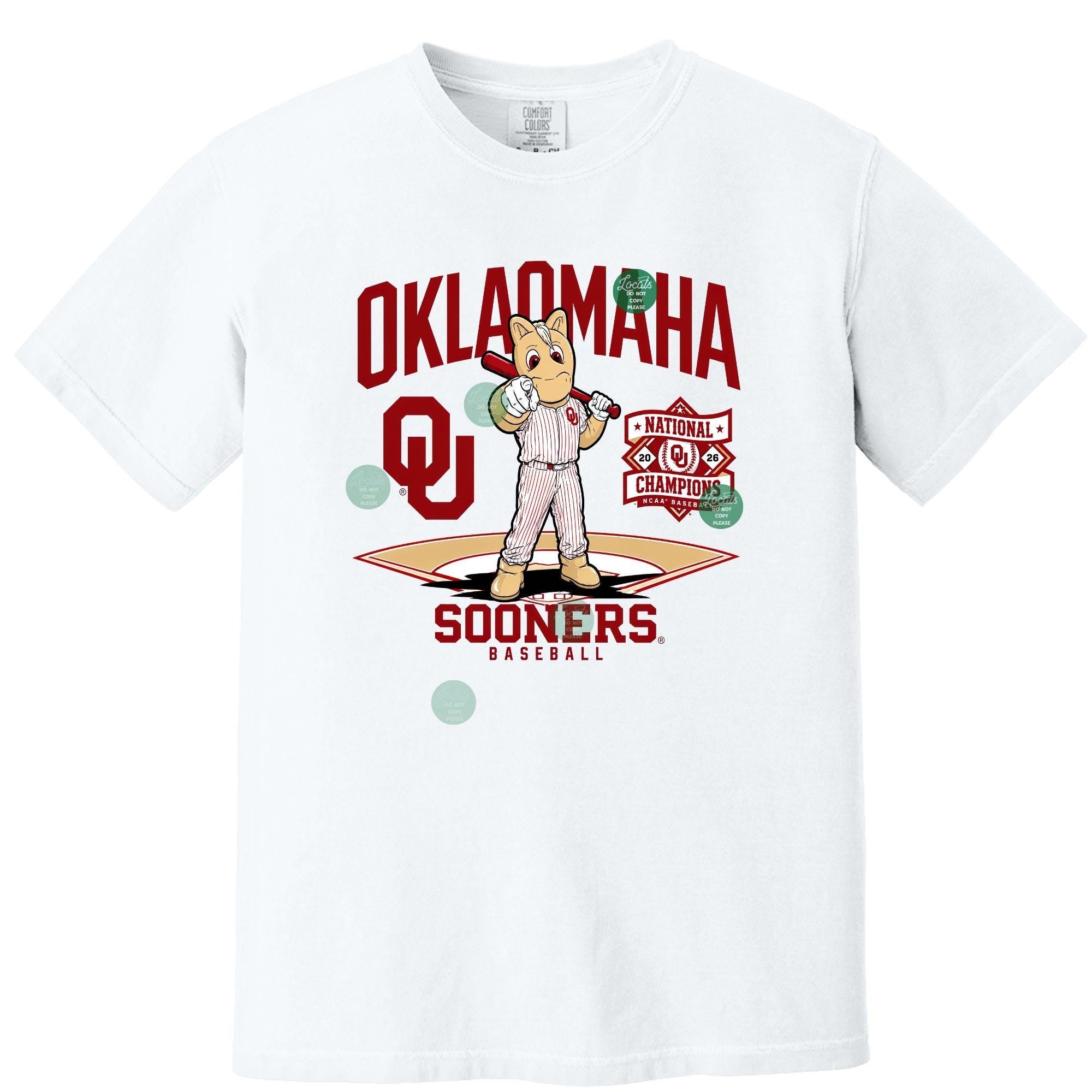 Oklahoma Sooners 2026 National Champions Baseball Shirt (2026 OU MASCOT TEE)