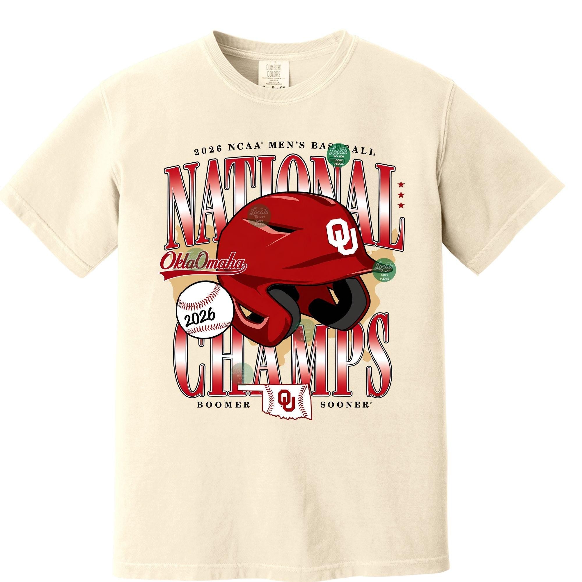 Oklahoma Sooners 2026 Baseball National Champions Comfort Colors Tee