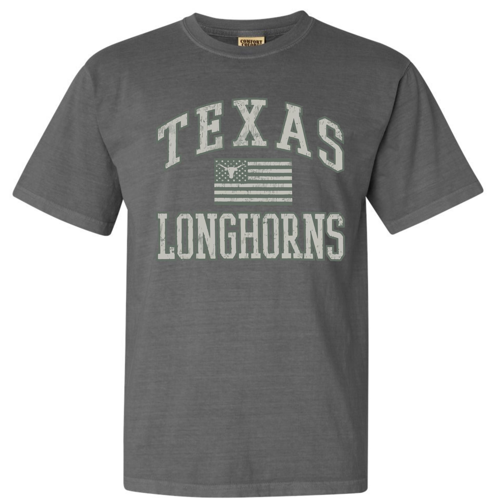 Vintage Texas Longhorns Flag T-Shirt – Retro USA Graphic Tee | Classic University of Texas Longhorns Shirt