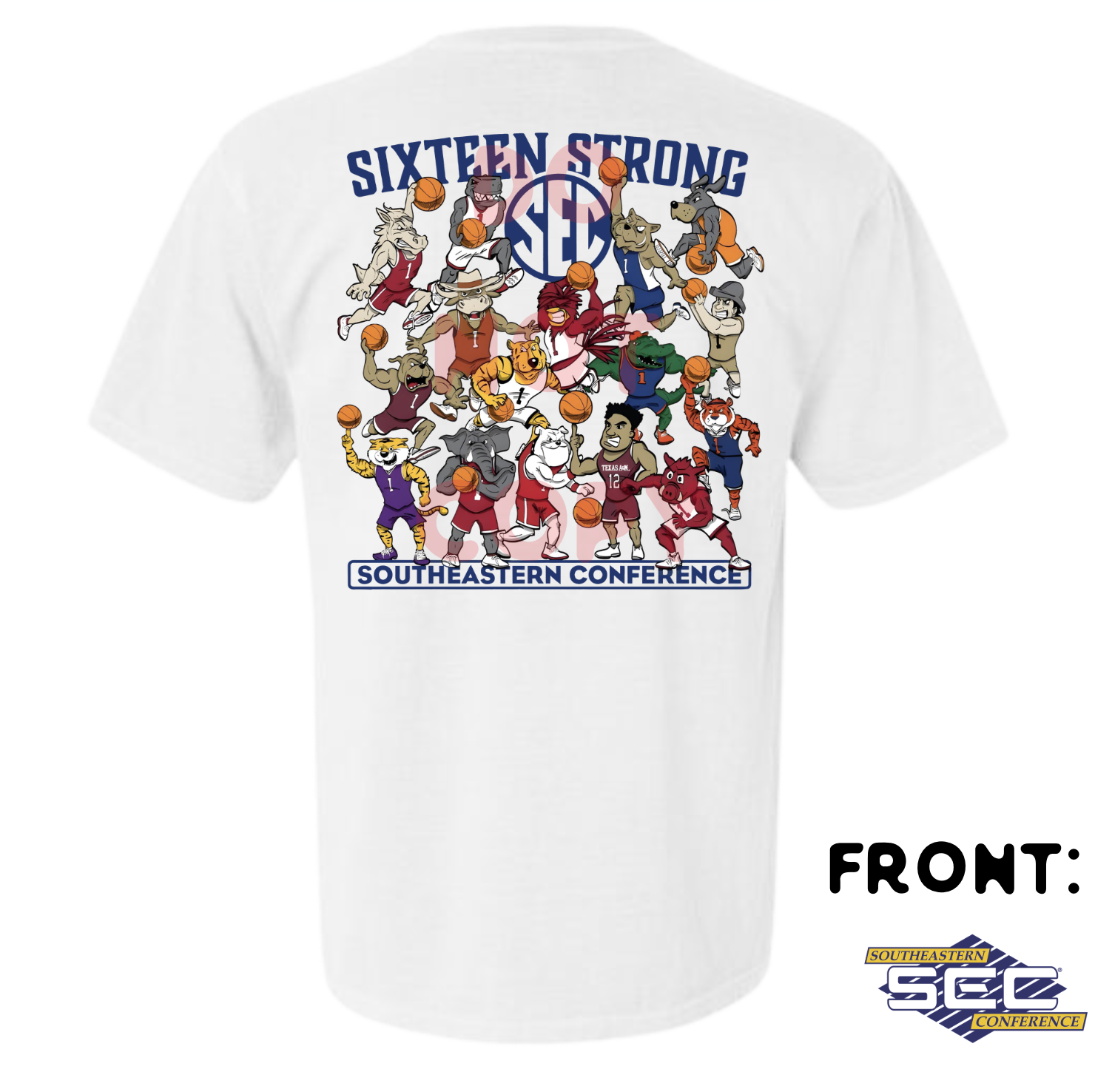 SEC Mascots Comfort Colors Tee • Southeastern Conference, Game Day Shirt, Basketball